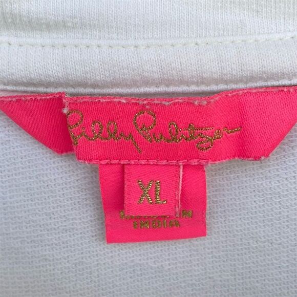 Lilly Pulitzer Women's XL Ivory Beaded Cheery Graphic Pullover Sweatshirt - Picture 8 of 10
